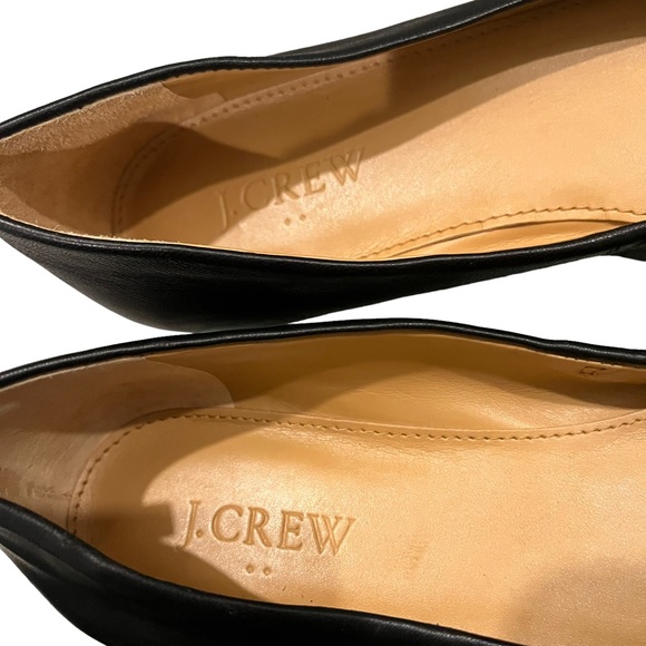 J. Crew Factory Black Leather Anya Ballet Flats, Sz 7 - Picture 10 of 13